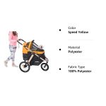 Jogging Sports Stroller with Comfort Rubber Wheels/Zipper-Less Entry/1-Hand Quick Fold/Aluminum Frame for Small/Medium Dogs, Cats and Pets (Green Camo) - Image 32