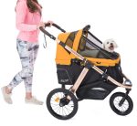 Jogging Sports Stroller with Comfort Rubber Wheels/Zipper-Less Entry/1-Hand Quick Fold/Aluminum Frame for Small/Medium Dogs, Cats and Pets (Green Camo) - Image 42