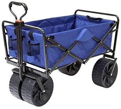 A7880D0F-3BB6-A279-993E-3B5B5DB14B8B Mac Sports Heavy Duty Collapsible Folding All Terrain Utility Beach Wagon Cart, Blue/Black - Image 1