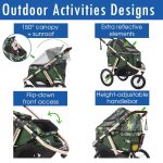 Jogging Sports Stroller with Comfort Rubber Wheels/Zipper-Less Entry/1-Hand Quick Fold/Aluminum Frame for Small/Medium Dogs, Cats and Pets (Green Camo) - Image 9