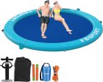 Inflatable Dock Floating Platform, 8ft Inflatable Water Hammock Floating Deck for Lake W/Cupholder, Round Floating Ring Float Ring, Pool Float Raft Lounger Island Platform Pad - Image 4