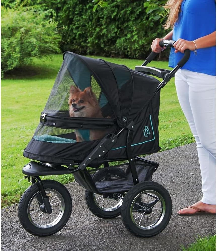 EA47ECA7-D273-4DAC-887F-AA350E6D7EAE No-Zip NV Pet Stroller for Cats/Dogs, Zipperless Entry, Easy One-Hand Fold, Gel-Filled Tires, Plush Pad + Weather Cover Included, 3 colors - Image 1