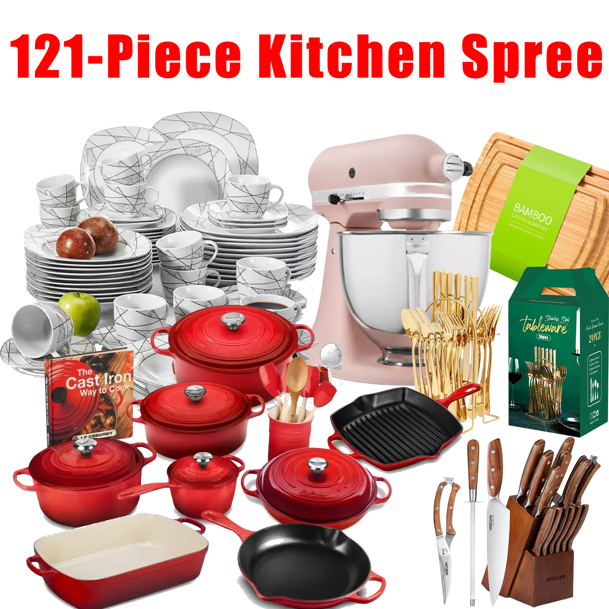 EFA88F39-1873-7FD0-4B29-44487A848CD6 Limited-time Promotion, 121-piece Kitchen Spree, Meeting All The Needs Of The Kitchen - Image 1